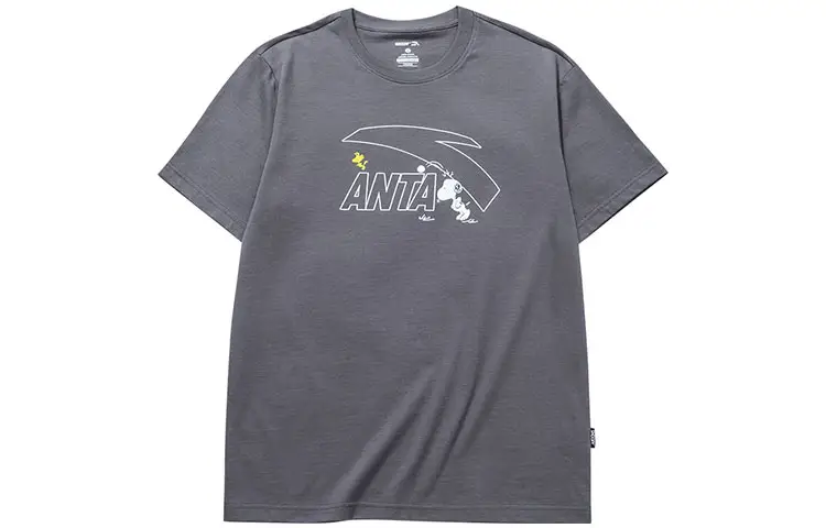 Anta x Snoopy T Shirt Unisex Gray