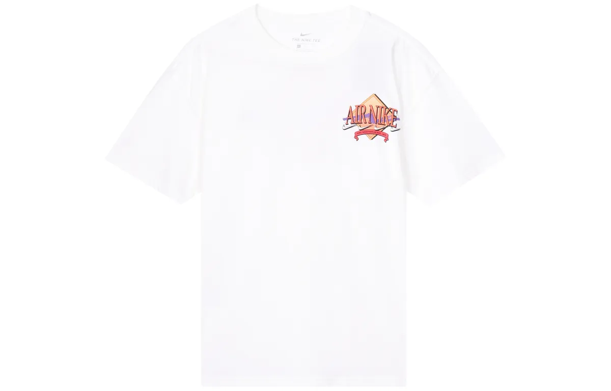 Nike T-Shirts Men's White Crew Neck Moderate Straight Fit