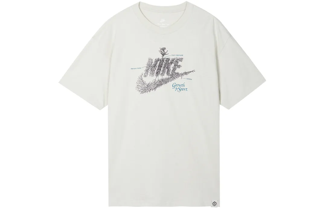 Nike T Shirts Men's Light Bone Crew Neck Moderate Straight Fit