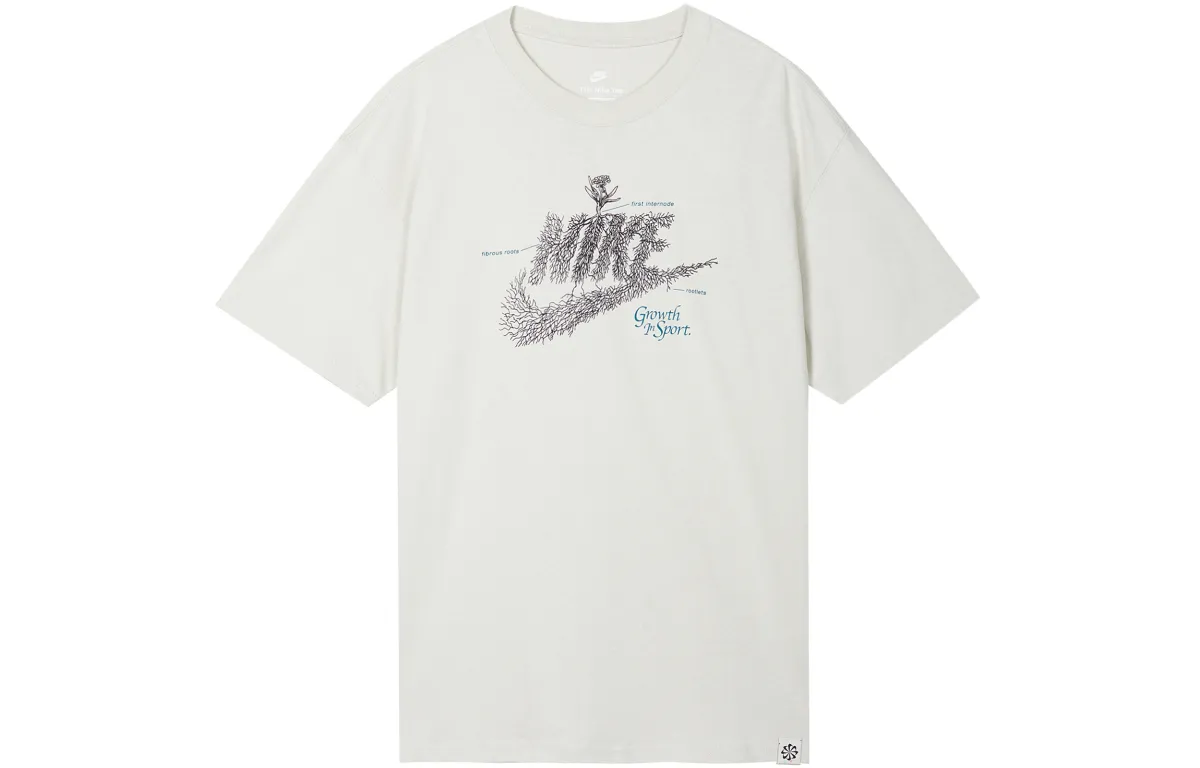Nike T-Shirts Men's Light Bone Crew Neck Moderate Straight Fit