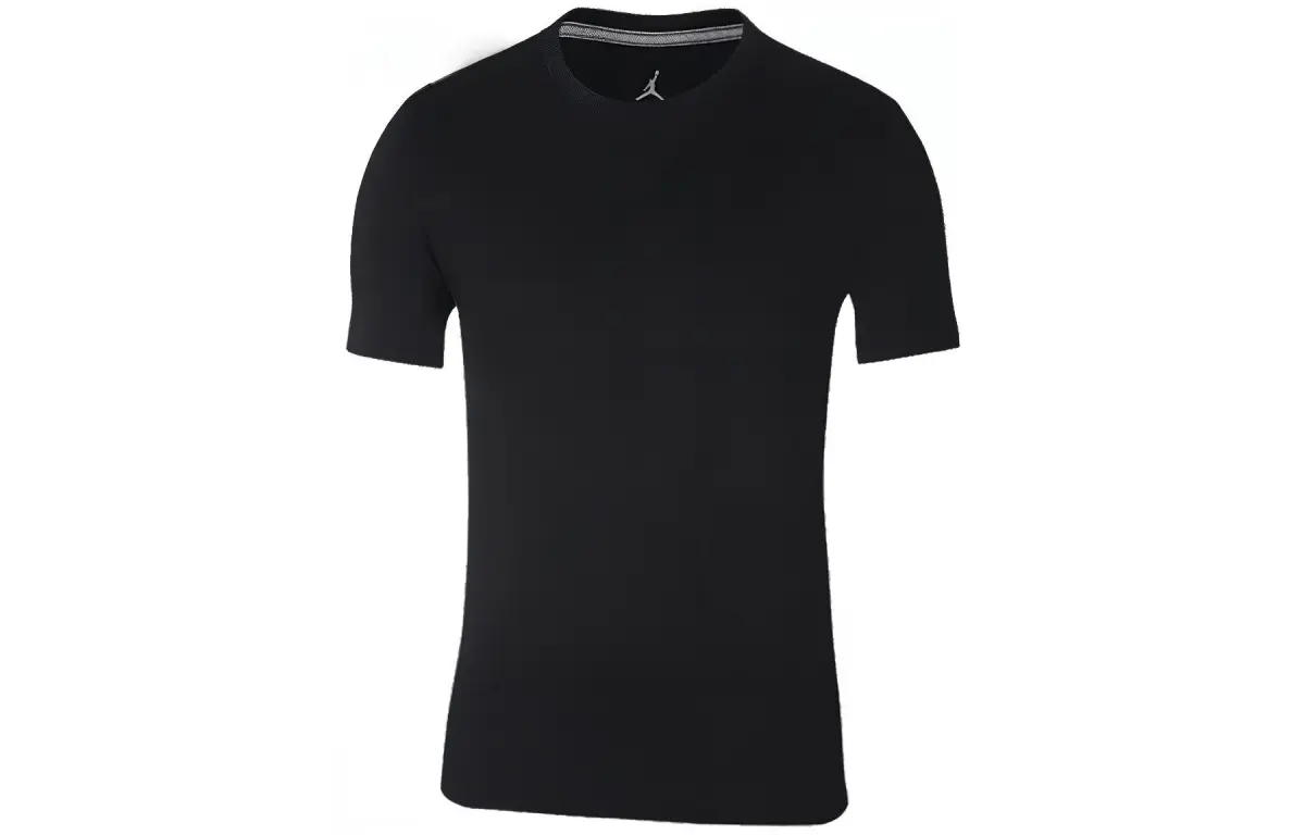 Jordan T-Shirts Men's Black Crew Neck Moderate Straight Fit