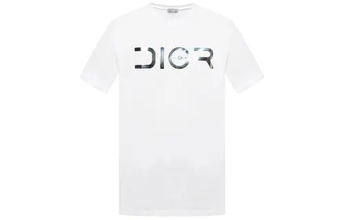 DIOR Quarterly New Products T Shirts Men's White Crew Neck Moderate Straight Fit