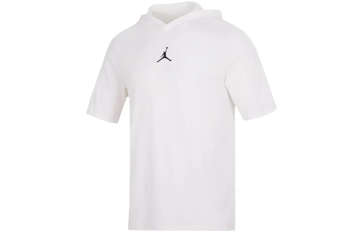 Jordan T-Shirts Men's White Hooded (Non-detachable) Moderate Straight Fit