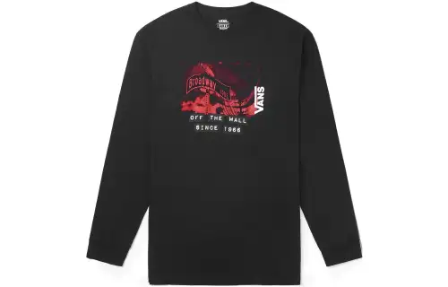 Vans X BAKER BSKER T Shirts Men's Black Crew Neck Moderate Straight Fit