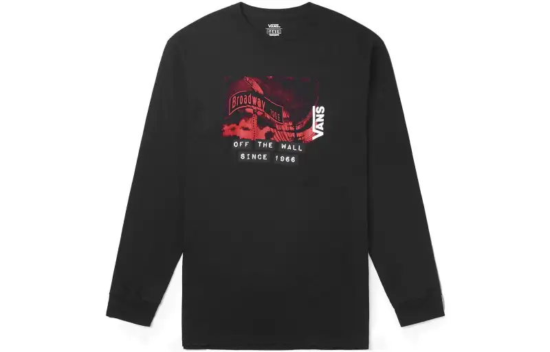 Vans X BAKER BSKER T Shirts Men's Black Crew Neck Moderate Straight Fit