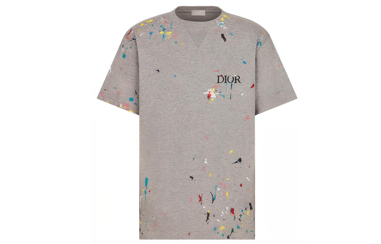 Christian DIOR Pre Owned 2paint splatter Cotton T shirt