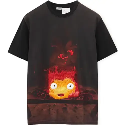 LOEWE x HAERDEYIDONGCHENGBAO,LIANMINGKUAN LOEWE X Howl's Moving Castle T Shirt Unisex Multicolor