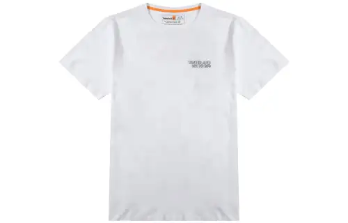 Timberland T Shirts Men's White Crew Neck Moderate Straight Fit
