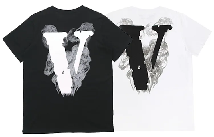 VLONE Big Logo Series T Shirts Unisex 2 Pack Black+White Crew Neck Moderate Straight Fit