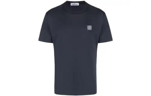 STONE ISLAND T Shirts Men's Marine Blue Crew Neck Moderate Straight Fit