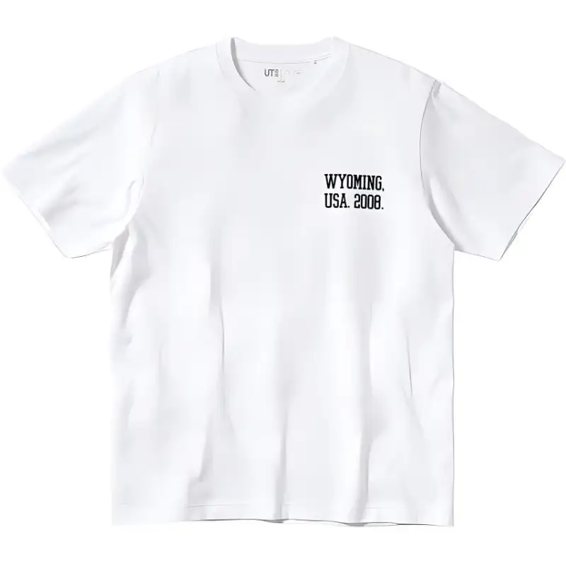 UNIQLO T Shirts Unisex White Crew Neck Moderate Straight Fit