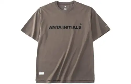 ANTA T Shirts Unisex Chiffon Brown Crew Neck Moderate Straight Fit