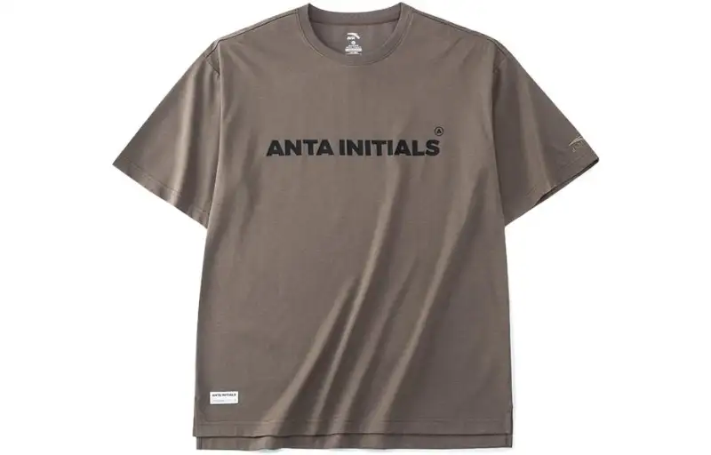 ANTA T Shirts Unisex Chiffon Brown Crew Neck Moderate Straight Fit