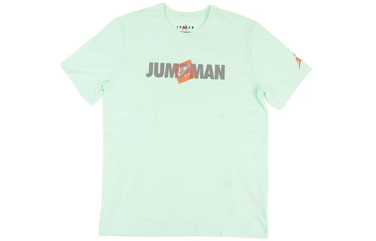 Jordan Jumpman T-Shirts Men's Light Green Crew Neck Moderate Straight Fit