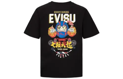 EVISU T Shirts Men's Crew Neck Moderate Straight Fit