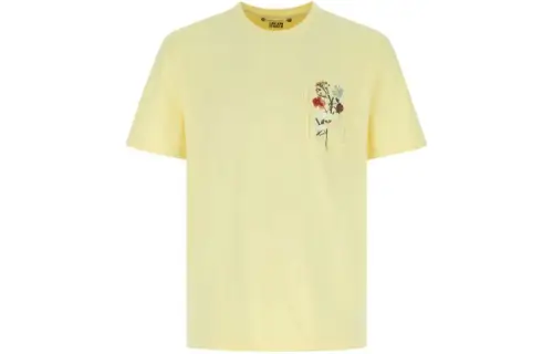 Golden Goose T Shirts Men's Yellow Crew Neck Moderate Straight Fit