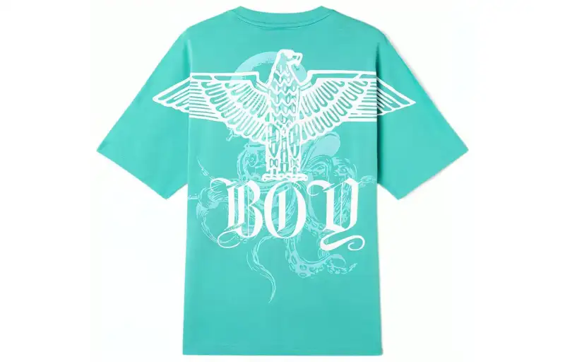 Boy London T Shirts Unisex Blue Crew Neck Moderate Straight Fit