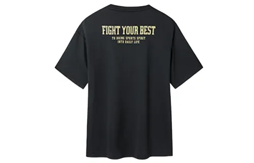 ANTA Variety Training Collection T Shirts Men's Black Crew Neck Thin Straight Fit