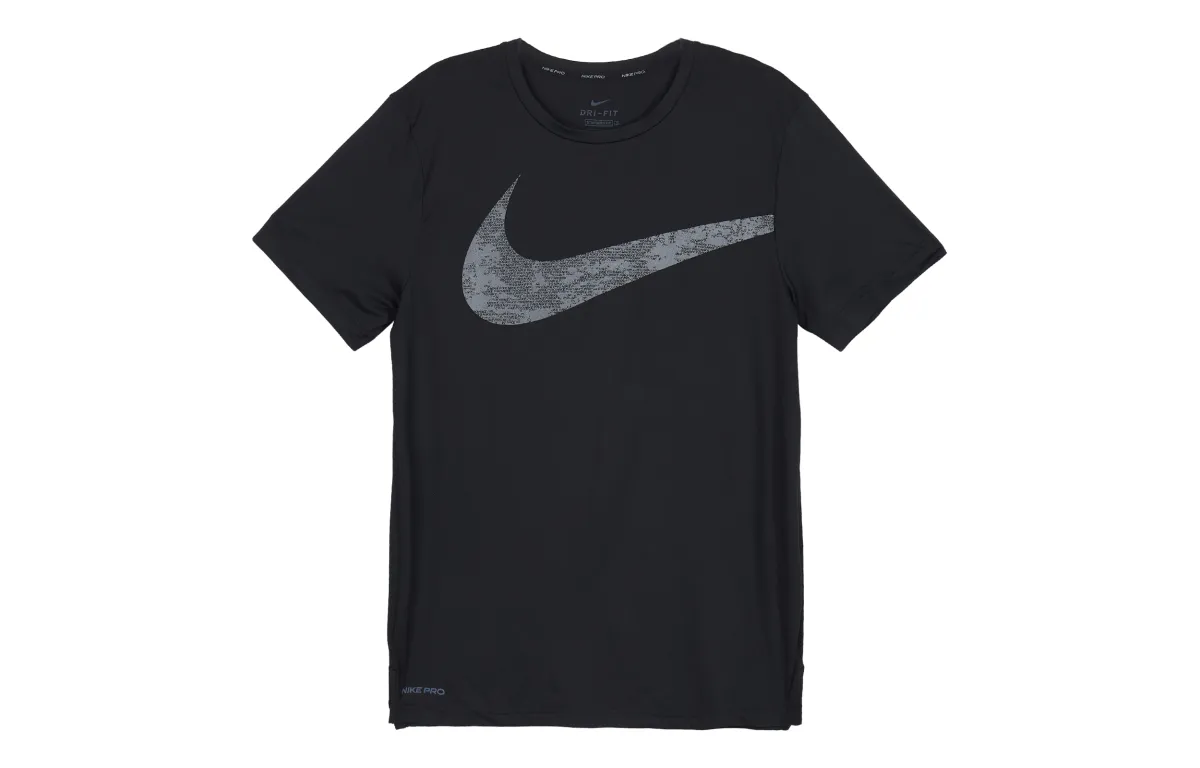 Nike T-Shirts Men's Black Crew Neck Moderate Straight Fit