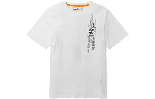 Timberland T Shirts Men's White Crew Neck Moderate Straight Fit