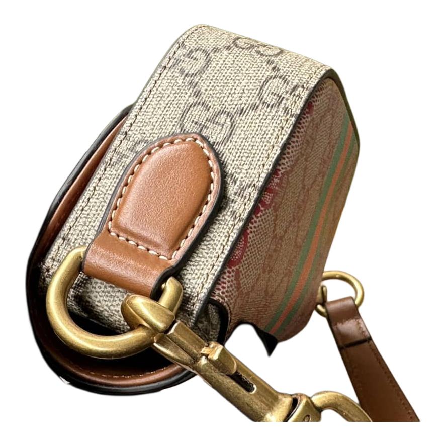 Женская сумка Gucci (коричнево-розовая) — фото 4