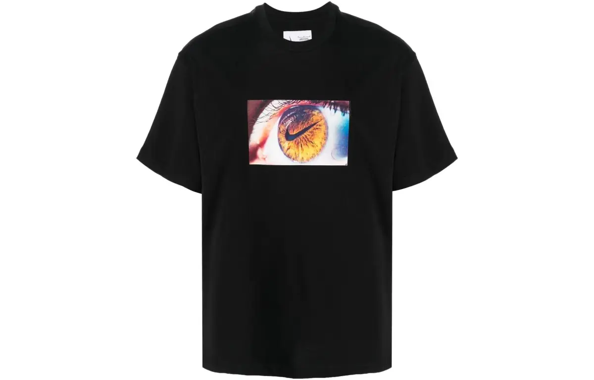 Nike T-Shirts Men's Black Crew Neck Moderate Straight Fit