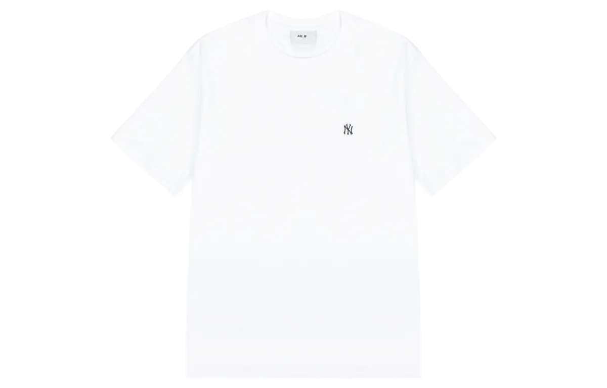 MLB Basic Logo T-Shirts Unisex White Crew Neck Moderate