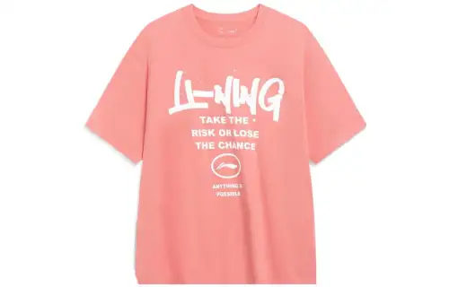 Li Ning Sports Life Collection T Shirt Unisex Macadamia Orange
