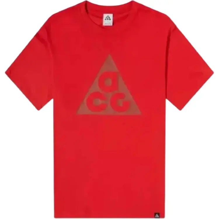 Nike ACG T-Shirts Men's Red Crew Neck Moderate Straight Fit