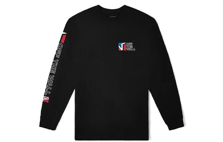 Vans T-Shirts Unisex Black Crew Neck Moderate Straight Fit