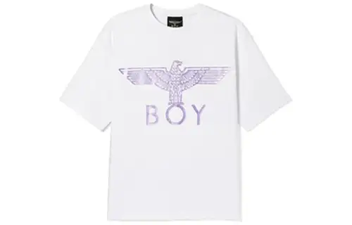 Boy London T Shirts Men's White Crew Neck Moderate Straight Fit