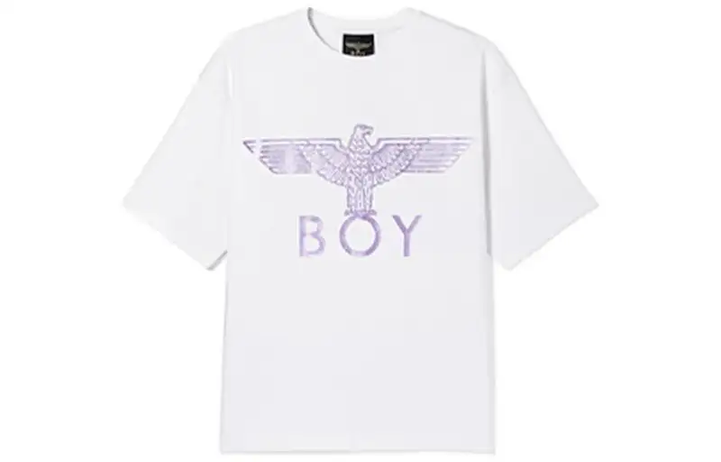 Boy London T Shirts Men's White Crew Neck Moderate Straight Fit