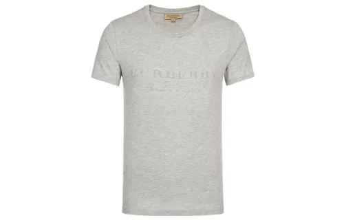 Burberry T Shirts Men's Gray Crew Neck Moderate Straight Fit