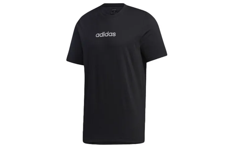 Adidas T-Shirts Men's Black Crew Neck Moderate Straight Fit