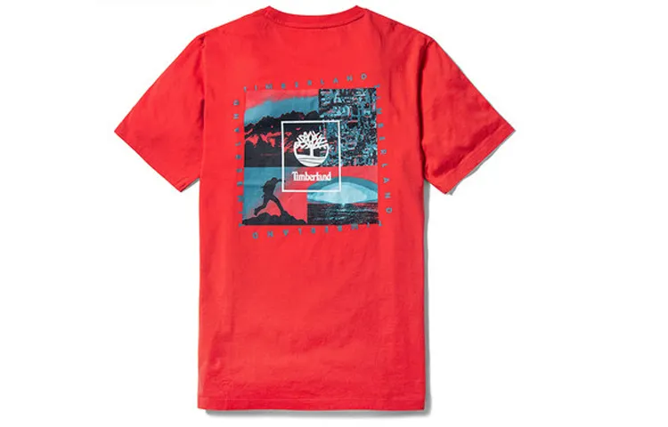 Timberland T Shirts Men's Pepper Red Crew Neck Moderate Straight Fit