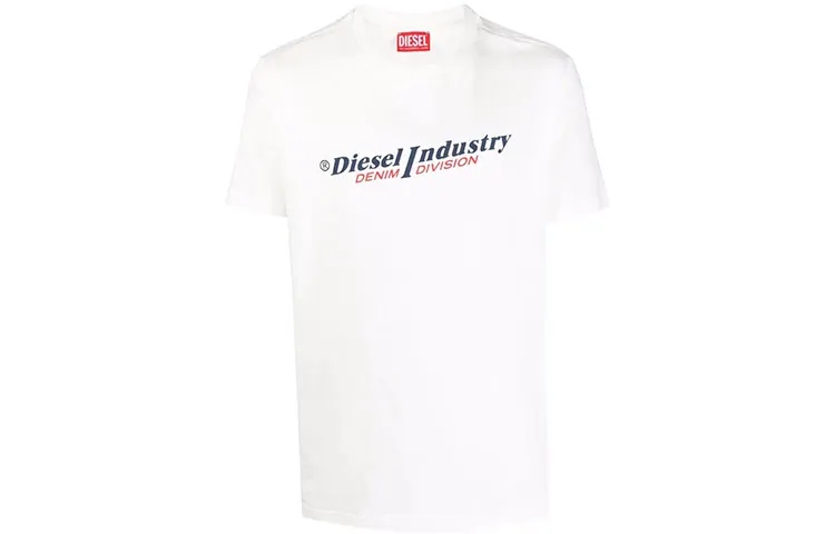 DIESEL T-Shirts Men's White Crew Neck Moderate Straight Fit