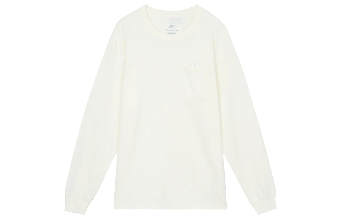 Nike T-Shirts Men's Sail White Crew Neck Moderate Straight Fit