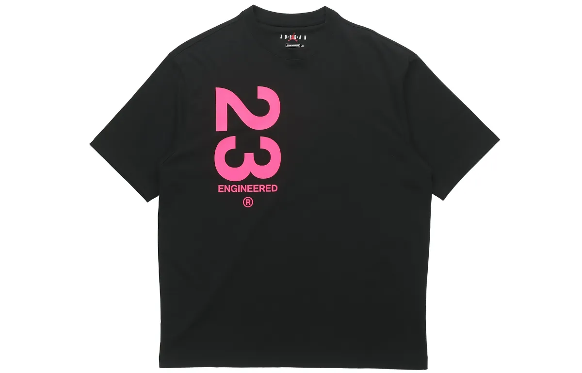 Jordan 23 T-Shirts Men's Black Crew Neck Moderate Straight Fit