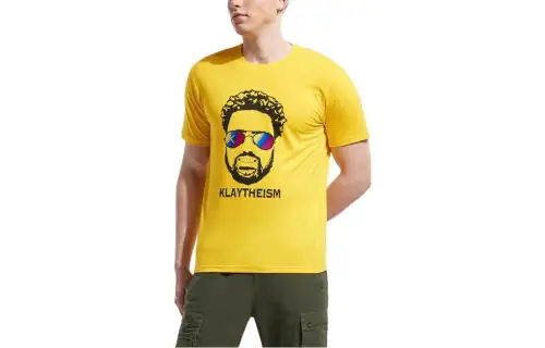 ANTA Basketball Collection T Shirts Men's Yellow Crew Neck Moderate Straight Fit