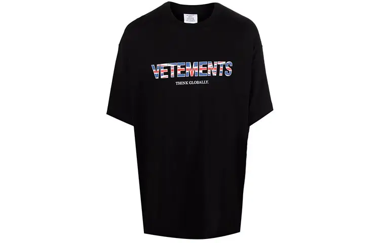 Vetements T Shirts Unisex Black Crew Neck Regular Other