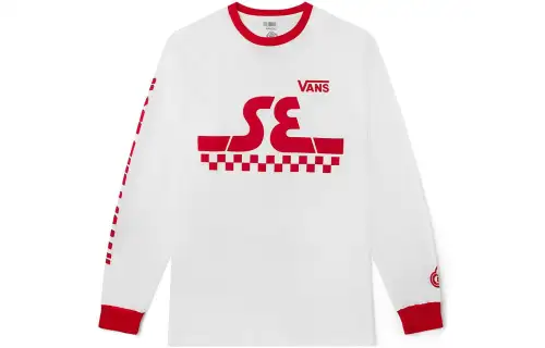 Vans SE BIKES T Shirts Men's White Crew Neck Moderate Straight Fit