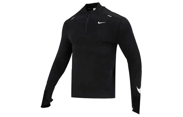 Nike T-Shirts Men's Black Stand Collar Moderate
