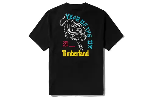 Timberland T Shirts Men's Black Crew Neck Moderate Straight Fit