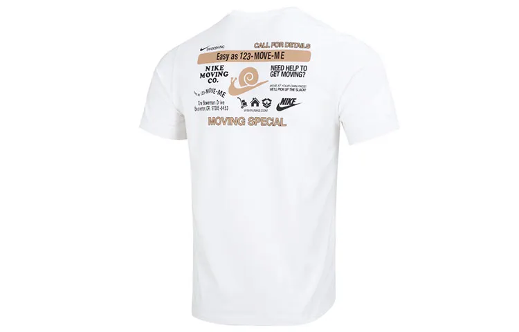 Nike T-Shirts Men's White Crew Neck Moderate Straight Fit