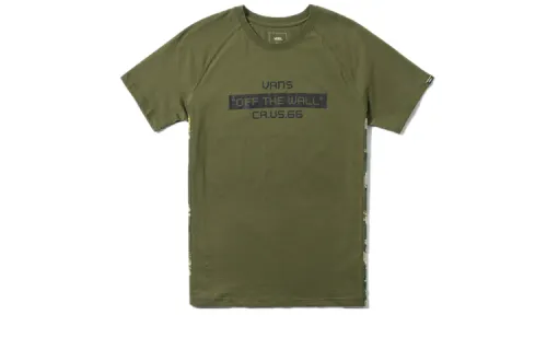 Vans T Shirts Men's Green Crew Neck Moderate Straight Fit