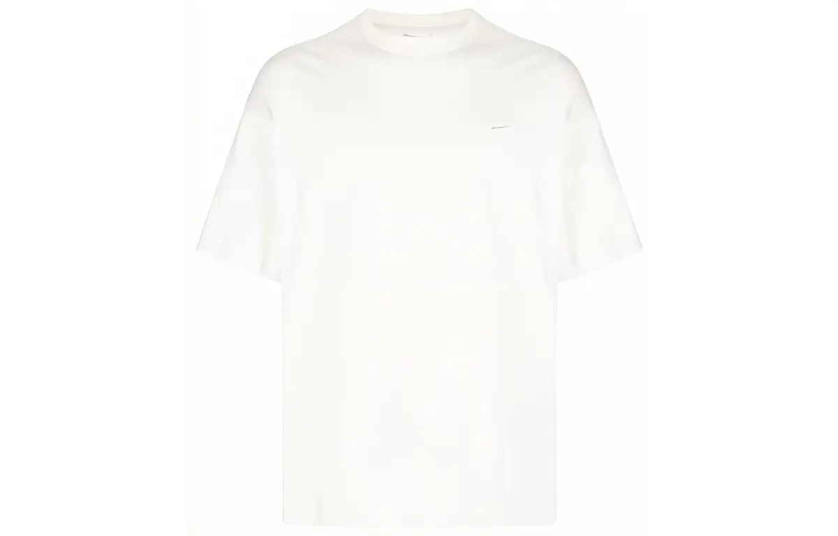 Nike T-Shirts Men's White Crew Neck Moderate Straight Fit
