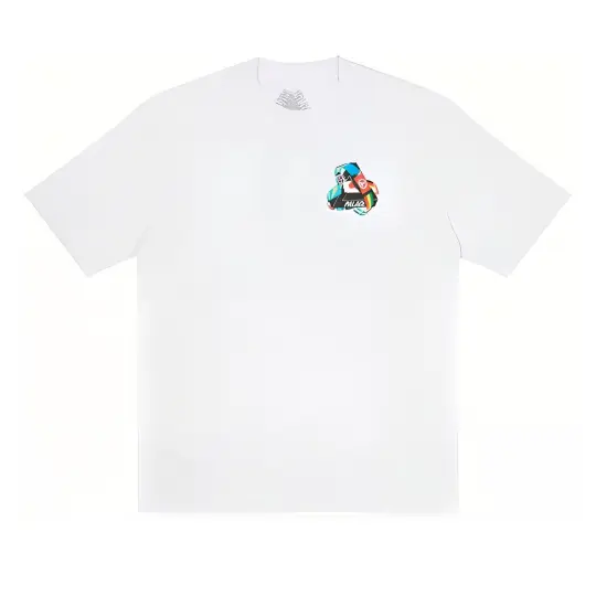 PALACE T Shirts Unisex White Crew Neck Moderate Straight Fit
