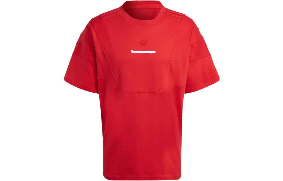 Adidas Originals Blue Version T-Shirts Men's Light Scarlet Crew Neck Moderate Straight Fit