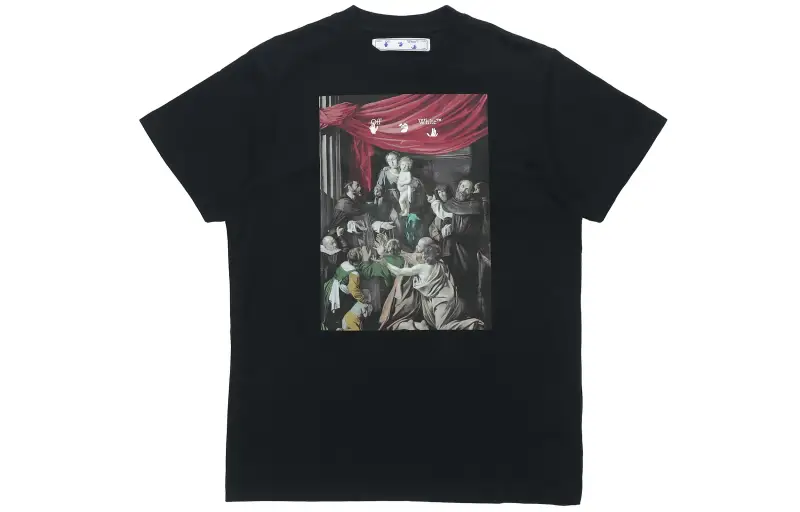 OFF WHITE Caravaggio Madonna Of The Rosary Painting Oversized T Shirt