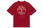 Timberland T Shirts Men's Red Crew Neck Moderate Straight Fit